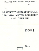 Conferencia Escriv de Balaguer 1949