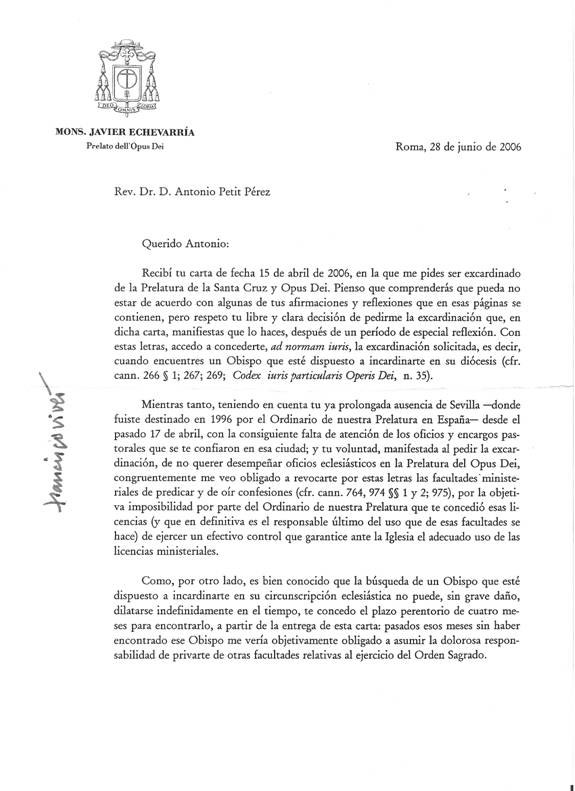 Decreto del Prelado del Opus Dei (1)