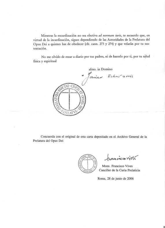 Decreto del Prelado del Opus Dei (y 2)