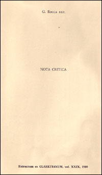 Nota crtica. Giancarlo Rocca